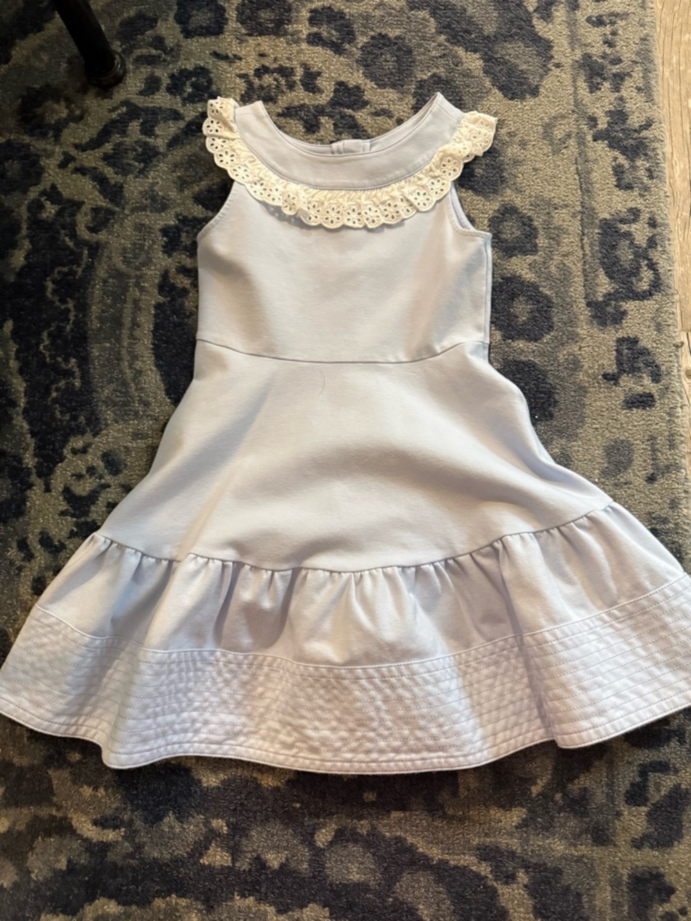 Janie and Jack Petite Pale Blue Lace-Collar Dress